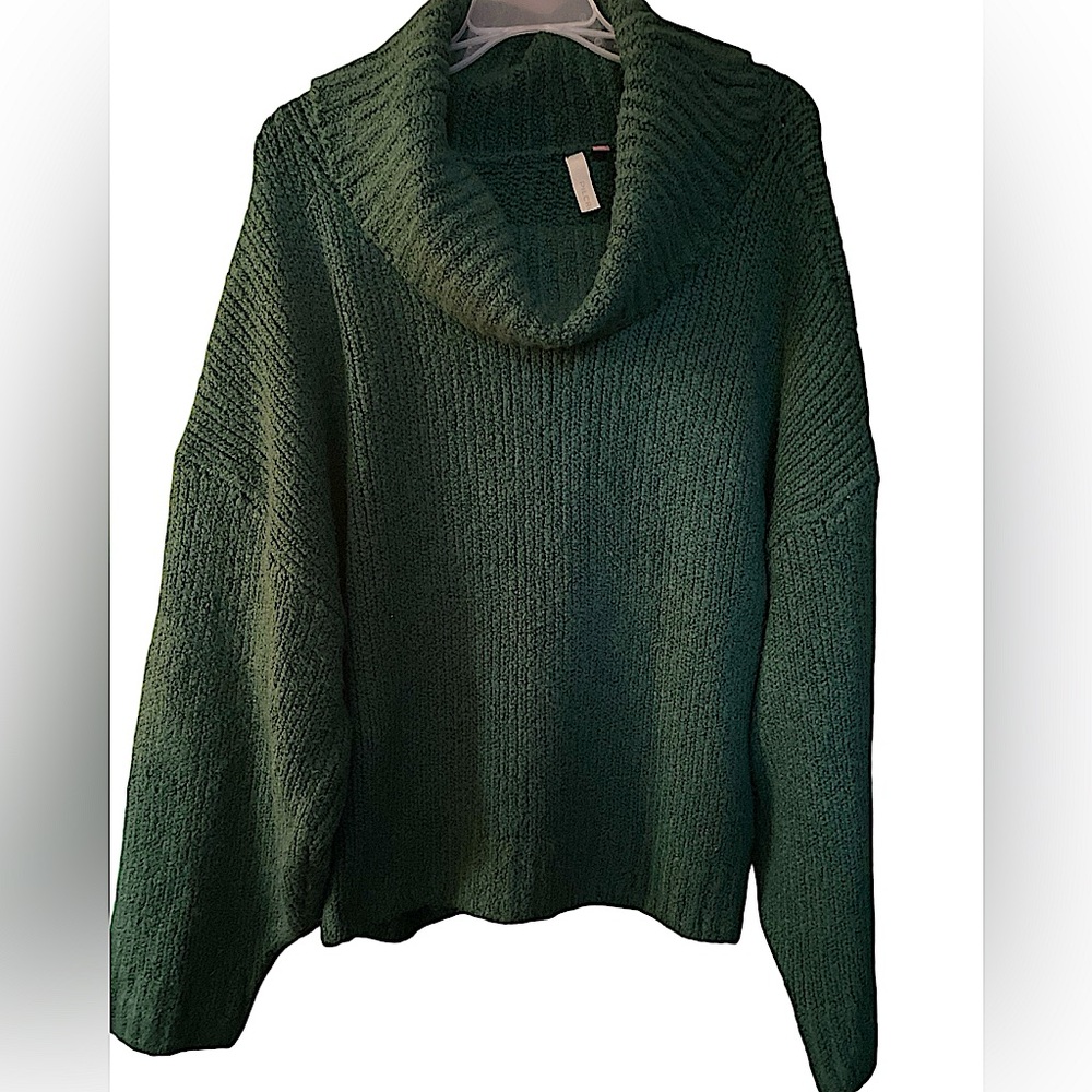COPY - Anthropology pilcro green cowl neck over sized cozy knit sweater